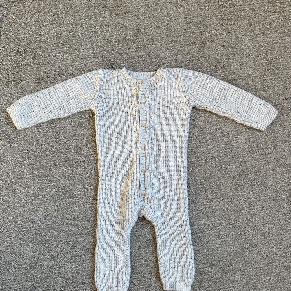 H&M Soft Knit Baby Footie - Light Gray